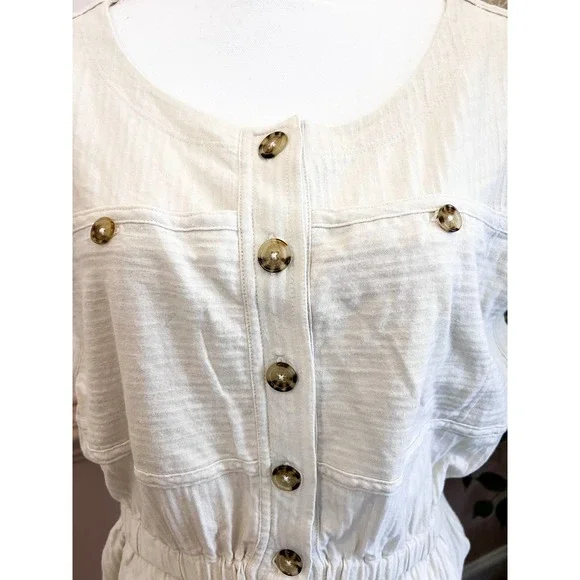 Marc Jacobs Fresh Cream Soft Cotton Blend Dress Size L NWT - Picture 2 of 9